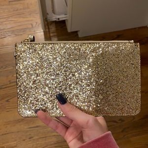 Kate Spade Gold Glitter Coin Purse. BRAND NEW.